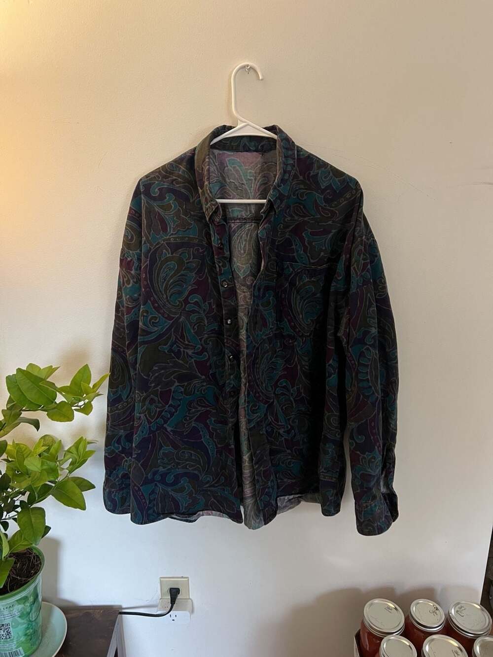 Vintage Paisley Long Sleeve Button Down Shirt
